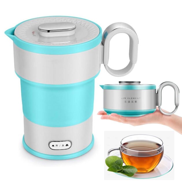 غلاية كهربائية قابلة للطي مصنوعة من السيليكون الغذائي