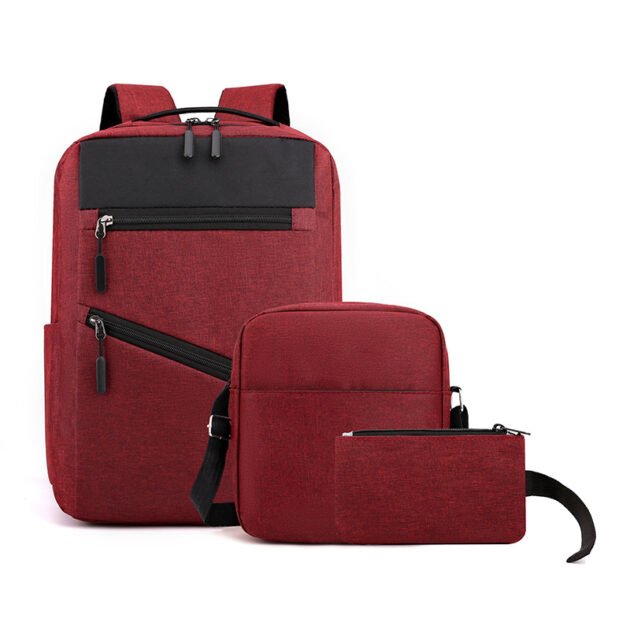 حقيبة ظهر رجالية مع حقيبة كتف وجيب 3 في