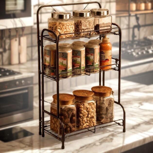 رف تخزين ثلاثي الطبقات 59 × 19 × 35