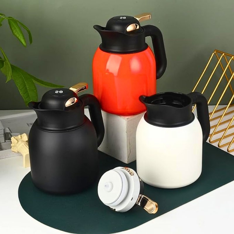 إبريق معزول مزود بفتحة شاي مقسمة وغطاء لعرض درجة - الصورة 2