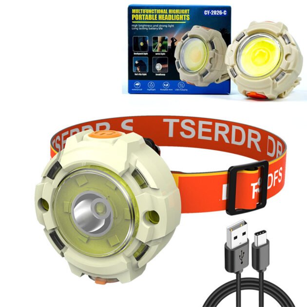 مصباح أمامي قابل لإعادة الشحن بقوة لومن للتخييم CY2026C