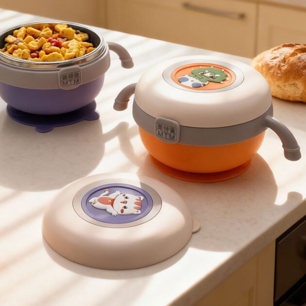 علبة غداء بغطاء مزين برسومات