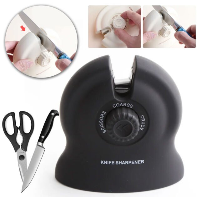 مبراة سكاكين ومقصات 3 في 1 مع محدد دوار