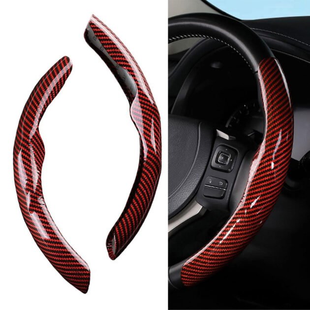 غطاء عجلة قيادة السيارة مصنوع من ألياف الكربون