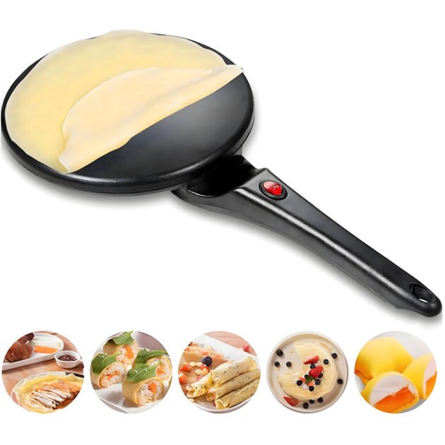 صانعة الكريب الكهربائية الطويلة والمستديرة