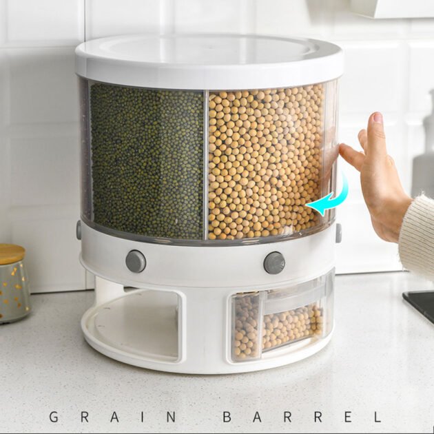 موزع طعام دوار وحاوية تخزين حبوب
