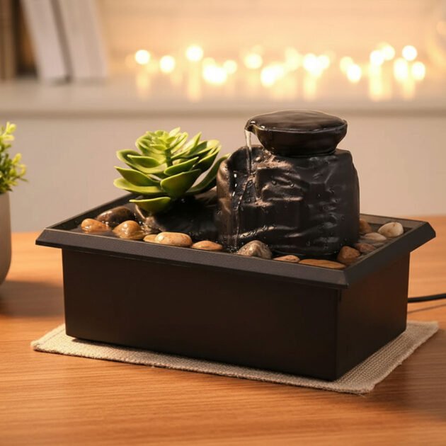 نافورة شلال مزودة بإضاءة الداخلي وإضفاء أجواء