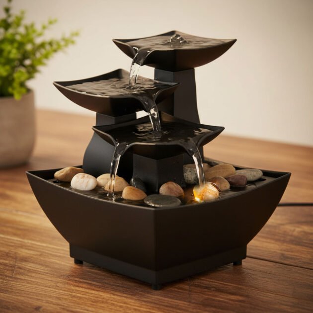 نافورة شلال مزودة بإضاءة الداخلي وإضفاء جو V4