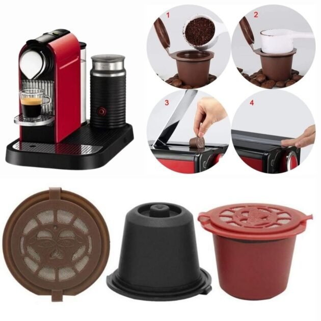 عبوة من 3 كبسولات قابلة لإعادة لماكينات قهوة نسبريسو