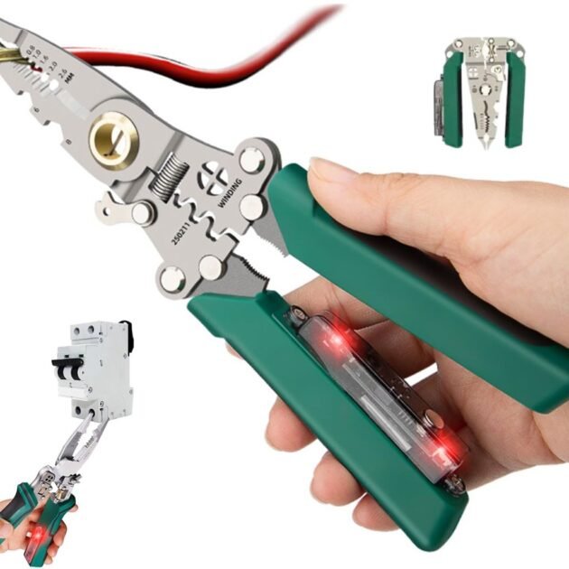 أداة لتقشير الأسلاك مع جهاز اختبار الجهد