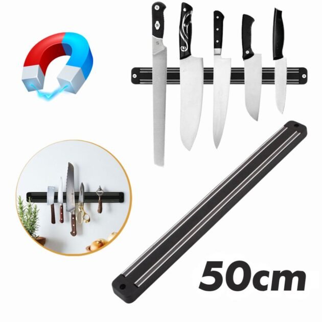 حامل سكاكين مغناطيسي مثبت على الحائط بطول 50 سم