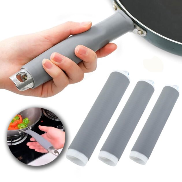 3 قطع غطاء مقبض قدر من السيليكون المقاوم للحرارة