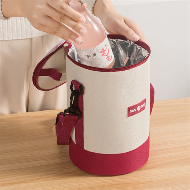 حقيبة غداء حرارية أسطوانية