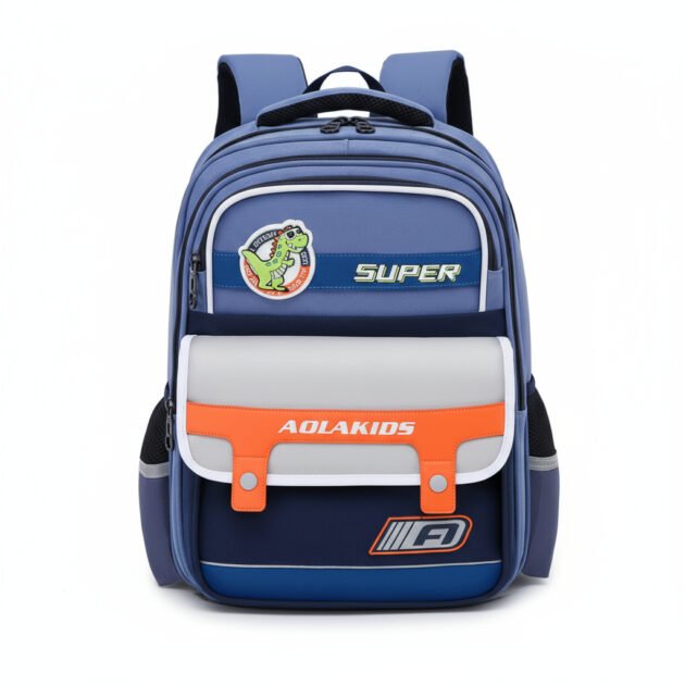 حقيبة ظهر بتصميم فضائي مرحة الجيوب باللون الأزرق