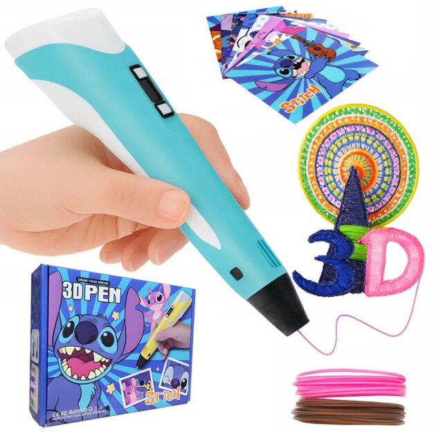 قلم رسم ثلاثي الأبعاد مع عبوات إعادة تعبئة الخيوط