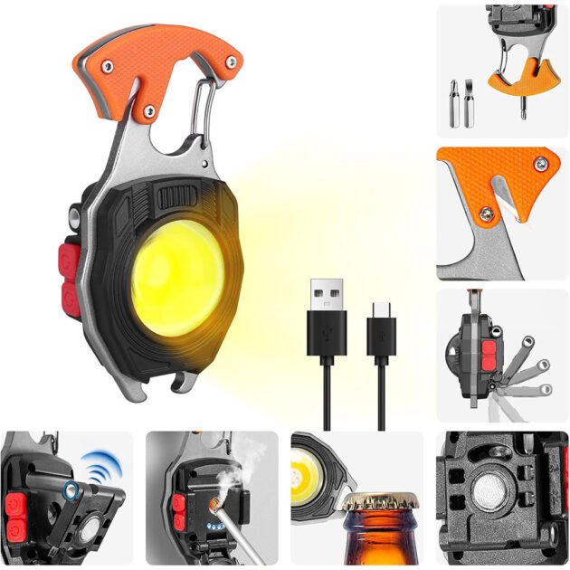 مصباح صغير محمول قابل لإعادة الشحن 8en1