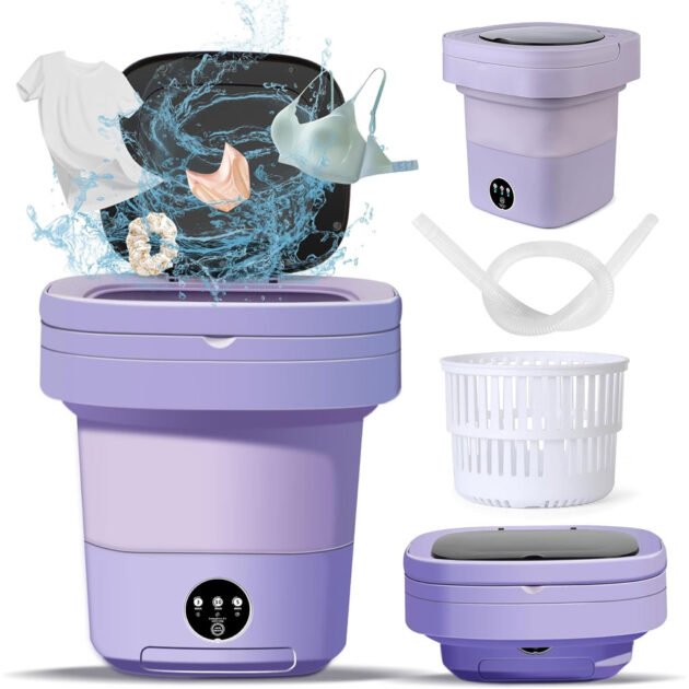 غسالة صغيرة قابلة للطي والحمل بثلاثة أوضاع ووظيفة