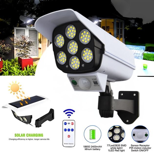 جهاز عرض جداري يعمل بالطاقة الشمسية على شكل كاميرا