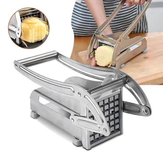 قطاعة بطاطس مقلية يدوية من الفولاذ المقاوم للصدأ