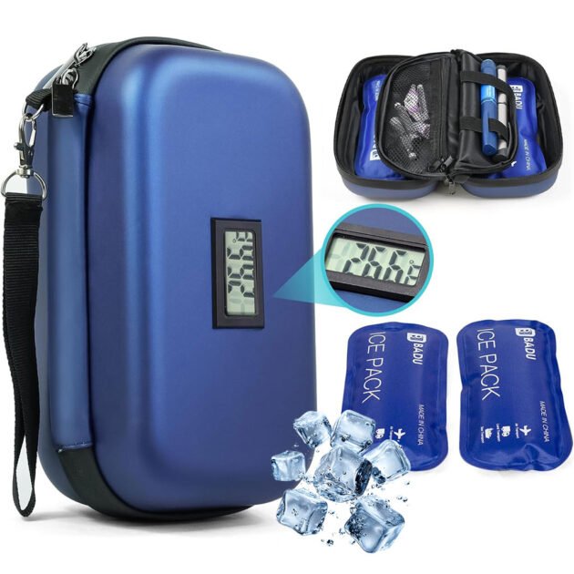 علبة أنسولين معزولة مزودة بشاشة عرض درجة الحرارة