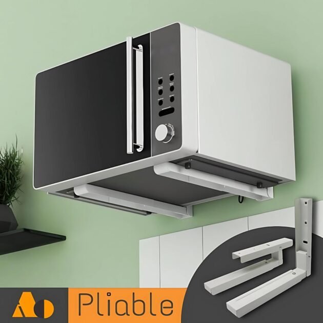 حامل ميكروويف قابل للطي بأذرع قابلة للتمديد. أقصى حمولة