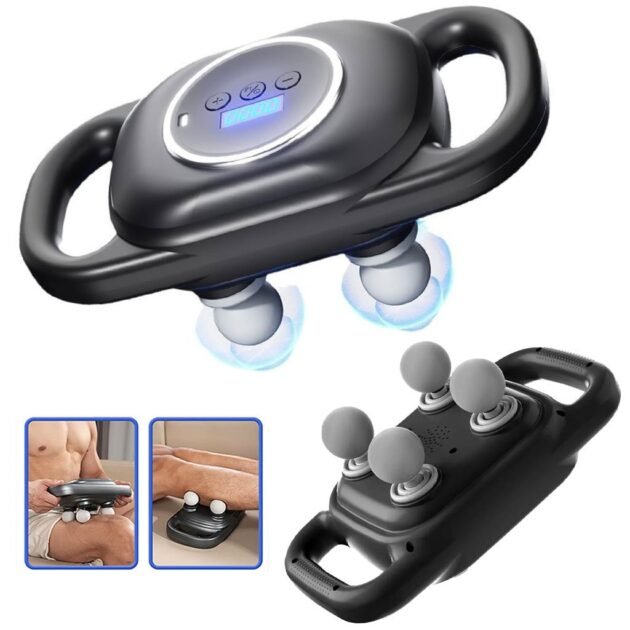 مسدس تدليك بالقرع بأربعة رؤوس مع 9 سرعات وأنماط